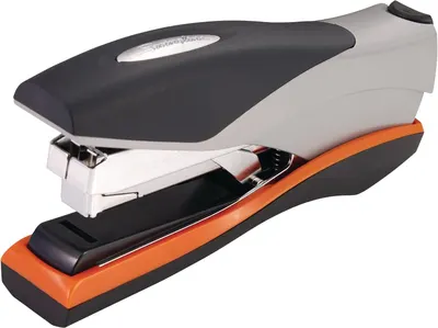 Displays the core product, a modern office stapler with ergonomic design and color accents, clearly showing its form and construction to help shoppers understand what they are purchasing.