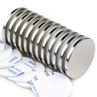 Shows the core product clearly - a set of metallic disc magnets with adhesive backing, allowing shoppers to see the quantity and quality of the items included in the purchase. Demonstrates that the…
