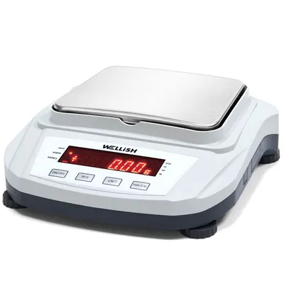Displays the core product clearly on a white background to show the digital scale with its stainless steel weighing platform, LED display, and control buttons, allowing shoppers to understand the…