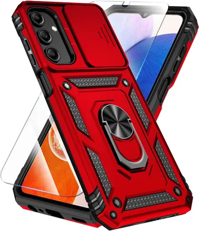 Displays the core product, a protective phone case with military-grade styling and integrated kickstand, showing shoppers the design and key features they will receive. Shows that the purchase…