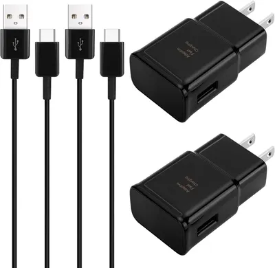 Displays the complete charging kit including multiple USB cables and wall adapters to show shoppers exactly what they will receive in the package. Shows the included accessories and components that…