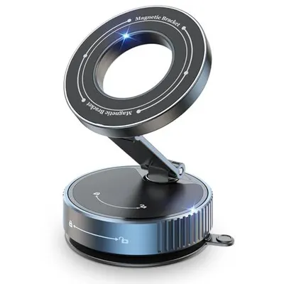 Displays the core product clearly to show its design, adjustable ring light feature, and compact base, helping shoppers understand what they are purchasing. Uses a subtle drop shadow and gradient…