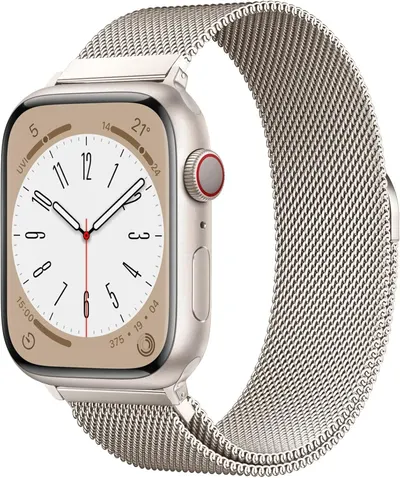 Displays the core product clearly to show the smartwatch design, analog clock face, and premium mesh metal band, helping shoppers understand exactly what they are purchasing.
