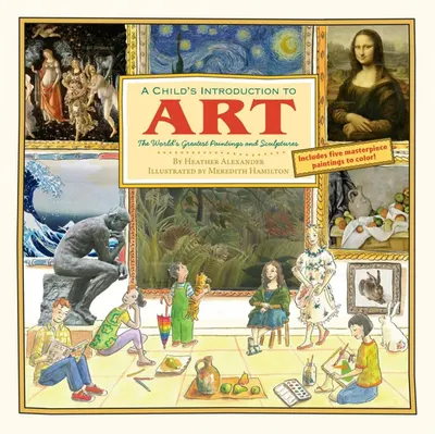 Displays the book cover clearly to show shoppers the product they are purchasing, featuring famous artworks and the title to communicate its educational value for children. Uses a promotional badge…