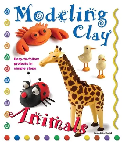 Shows the retail book cover packaging to communicate the product title, theme, and included projects, helping shoppers understand this is a modeling clay activity book for children. Displays…