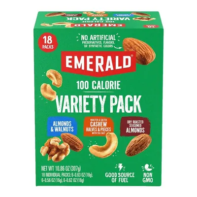 Shows the retail packaging to help shoppers understand what they will receive and how the product is presented at purchase, including the variety pack format with 18 individual packs. Communicates…