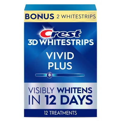 Shows the retail packaging to communicate the product name, bonus value, whitening promise, and quantity to help shoppers understand what they are purchasing. Uses visual embellishments like the…
