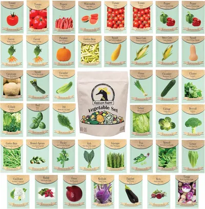 Shows the wide range of vegetable seed varieties available for selection, allowing shoppers to see all the different options they can choose from in the product line.