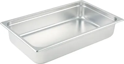 Displays the core product clearly on a white background to show the stainless steel food pan's shape, depth, and professional quality construction.