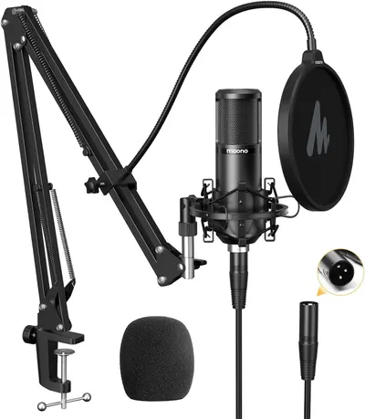 Displays the core microphone product along with all included accessories to show shoppers exactly what they will receive in the package. Shows all the included accessories and mounting equipment…