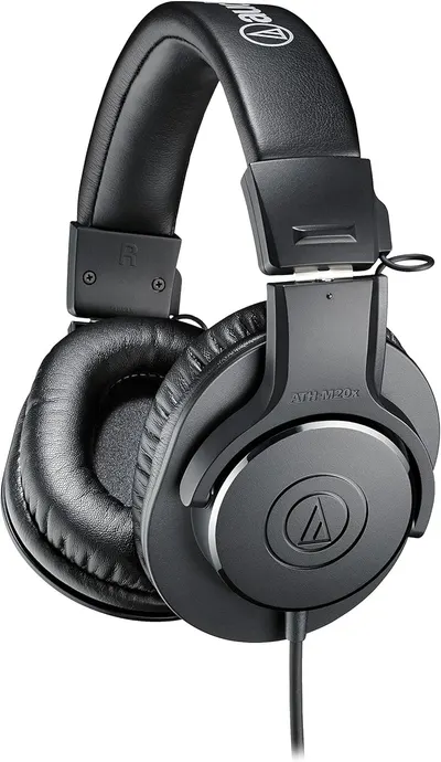 Displays the core product clearly on a white background to show the design, build quality, and professional appearance of the Audio-Technica headphones.