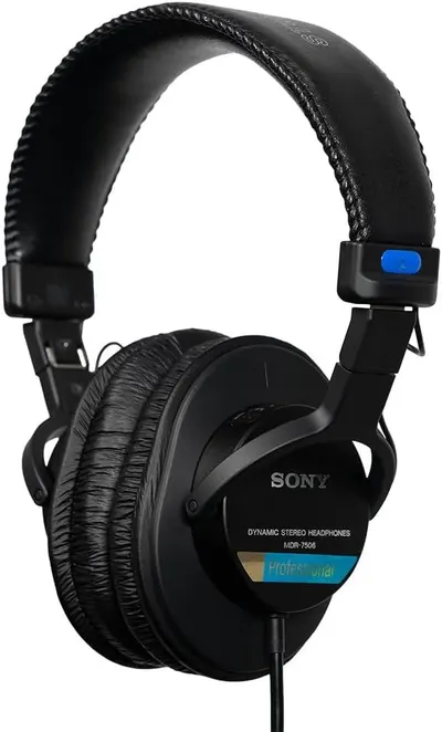 Displays the Sony MDR-7506 professional headphones clearly on a white background, allowing shoppers to see the product design, build quality, and key features like the padded headband and ear cups.…