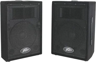 Shows the core product as a pair of professional audio speakers with mesh grilles and Peavey branding, allowing shoppers to see the physical design and build quality of what they will receive.