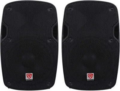 Displays the core product—a pair of Rockville speakers—in a clean, catalog-style presentation to show shoppers exactly what they will receive. Uses a clean white background with subtle drop shadows…