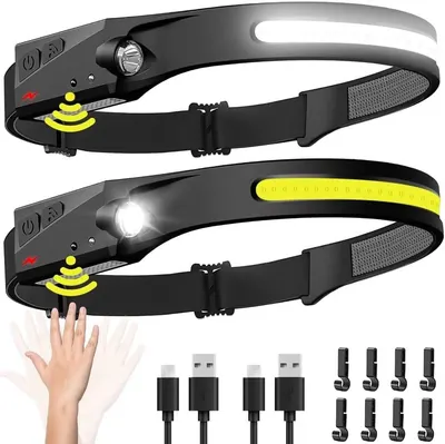 Demonstrates the headlamp's motion sensor feature that allows hands-free on/off control by waving, and shows both the front spotlight and rear safety light in action to communicate versatility and…