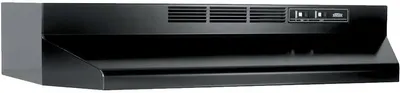 Displays the under-cabinet range hood clearly on a white background to show its design, finish, and key features like vents and controls.