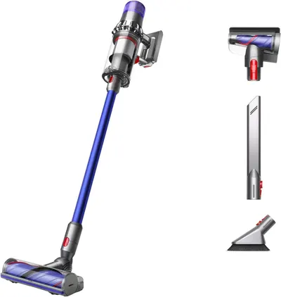 Displays the core product, a cordless stick vacuum, along with its included attachments to show the shopper what they will receive and the versatility of the cleaning system. Shows the additional…