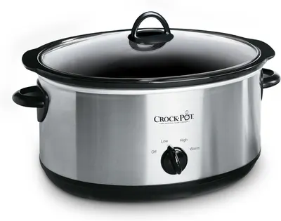 Displays the core product clearly on a white background to show the shopper exactly what they will receive, including the stainless steel finish, glass lid, handles, and control dial.