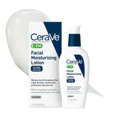 Shows the CeraVe Facial Moisturizing Lotion bottle and packaging clearly to help shoppers identify the product and understand what they are purchasing. Displays the retail box alongside the bottle…