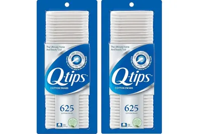 Shows the core product—Q-tips cotton swabs in retail packaging—clearly displaying the quantity (625 count) and brand to help shoppers identify what they are purchasing. Displays the physical retail…