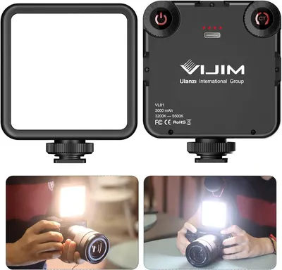 Shows the core product from multiple angles (front, back, and in-use) to communicate its design, specifications, and mounting capability for cameras. Demonstrates the product actively illuminating…