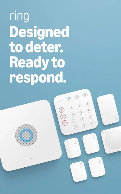 Shows all the included components of the Ring security system to communicate the comprehensive nature of the kit and reassure shoppers they are getting a complete solution with multiple sensors and…