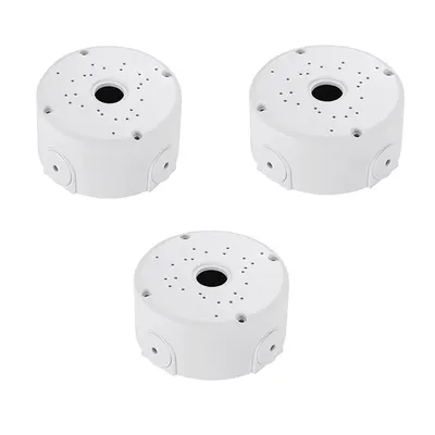 Shows three identical white junction boxes to communicate that this is a multi-pack purchase, allowing shoppers to see the product clearly and understand the quantity included.
