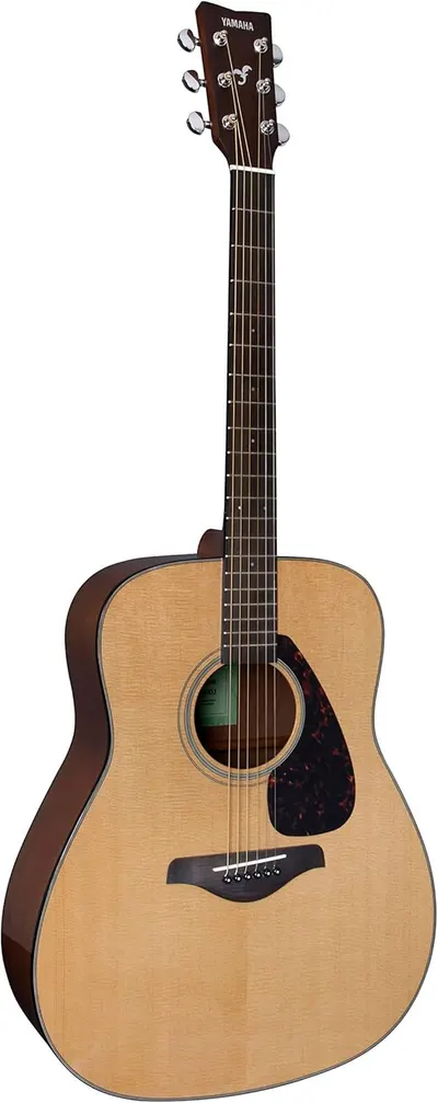 Displays the Yamaha acoustic guitar in a clean catalog style to show the product's appearance, build quality, and brand clearly to potential buyers.