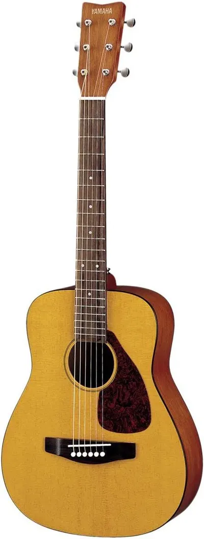 Shows the complete Yamaha acoustic guitar in a clean catalog-style presentation, allowing shoppers to see the instrument's natural wood finish, fretboard details, and overall design. Uses a subtle…