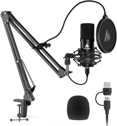Displays the core microphone product along with all included accessories to show shoppers exactly what they will receive in the package. Shows all the included accessories and mounting hardware that…