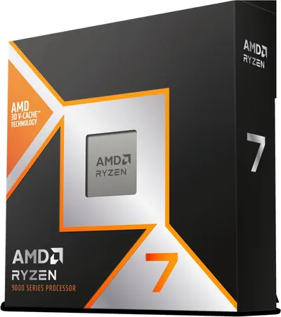 Shows the official retail packaging to reassure shoppers they are purchasing an authentic AMD Ryzen 9000 series processor in its original box. Displays the core product (AMD Ryzen processor chip)…