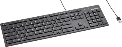 Displays the complete keyboard product clearly on a white background, showing the full layout including function keys, number pad, and AmazonBasics branding to help shoppers understand exactly what…