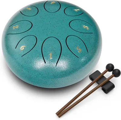 Shows the core product clearly on a white background, displaying the numbered tongue pattern and included mallets to communicate what the buyer receives. Demonstrates that the purchase includes…