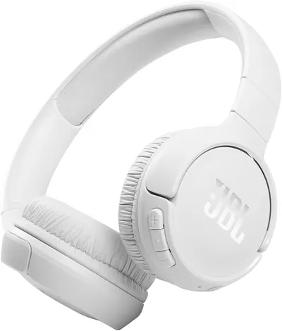 Shows the JBL wireless headphones in a clean, catalog-style presentation to clearly communicate the product design, brand, and physical appearance to shoppers.
