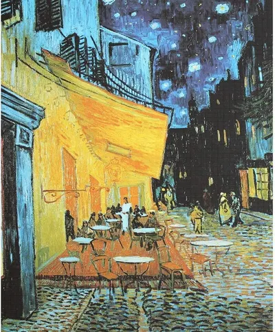 This appears to be a famous painting (Van Gogh's Cafe Terrace at Night) rather than a typical Amazon product hero image. It does not show a sellable product in a catalog format and requires human…