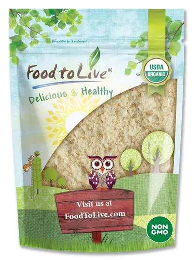 Shows the core sellable product (organic grain/flour) clearly visible through the package window, allowing shoppers to see the actual product they are purchasing. Displays the retail packaging with…