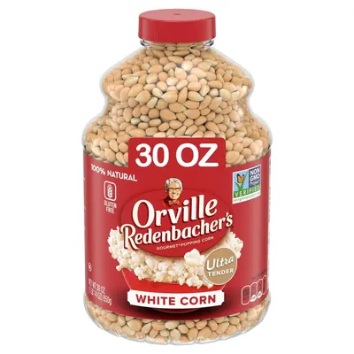 Shows the core product clearly with its distinctive bottle packaging and white popcorn kernels visible, allowing shoppers to see exactly what they are purchasing and the quantity offered. Displays…