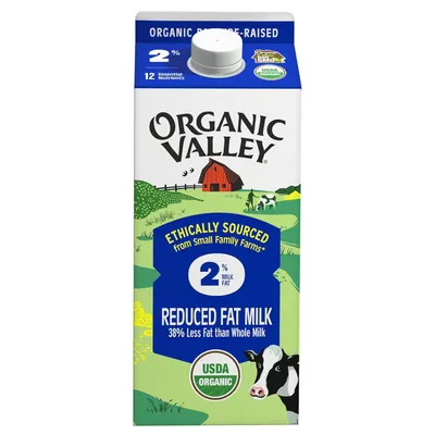 Displays the core product packaging clearly to show shoppers exactly what they will receive, emphasizing the organic certification, reduced fat content, and ethical sourcing.