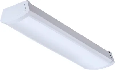 Displays the LED light fixture clearly on a white background to show its sleek, modern design and form factor for ceiling or wall mounting.
