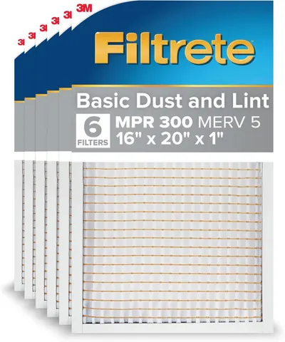 Shows the core product—a 6-pack of 3M Filtrete air filters—clearly displaying the filters and packaging to communicate what the buyer will receive. Displays the retail packaging with brand, product…