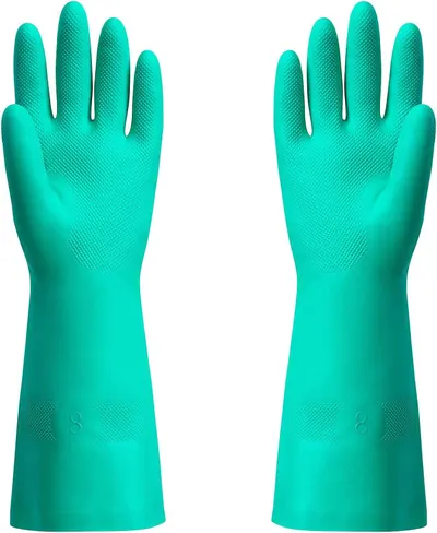 Shows the core product clearly with textured grip pattern on palms and fingers for enhanced functionality, and extended cuff design for protection. Communicates the product's practical design…