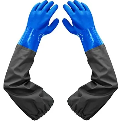 Shows the full product clearly on a white background, allowing shoppers to see the two-tone design and extended length that protects arms up to the shoulder.