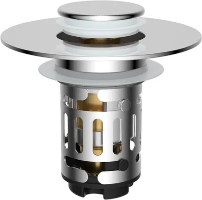 Shows the internal construction and component layers of the drain assembly to communicate quality engineering and help shoppers understand how the product is built. Demonstrates how the drain…