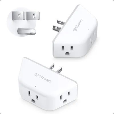 Shows the core product from multiple angles to communicate its design, outlet configuration, and foldable prong feature for portability and storage. Demonstrates the product's key functional feature…
