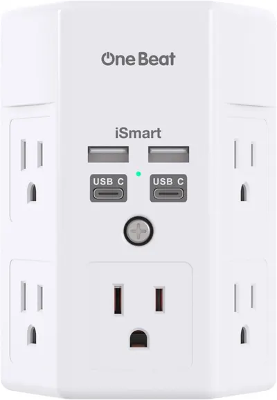 Displays the core product clearly on a white background to show the shopper exactly what they are purchasing, including the multiple AC outlets and USB-C charging ports.