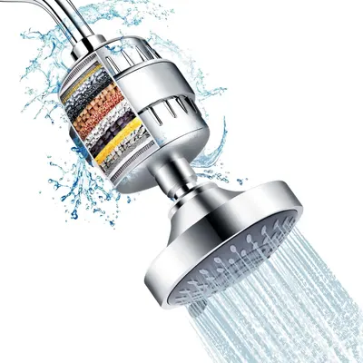 Demonstrates the internal filtration layers of the shower head to reassure shoppers that the product actively purifies water through multiple stages, delivering cleaner and healthier shower water.…