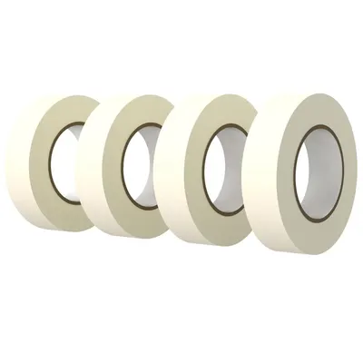 Shows the core product clearly - four rolls of tape in a clean catalog-style presentation to communicate what the buyer will receive.