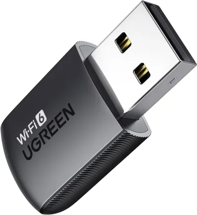 Displays the core product clearly to show shoppers what they will receive, emphasizing the modern Wi-Fi 6 technology and sleek compact form factor.