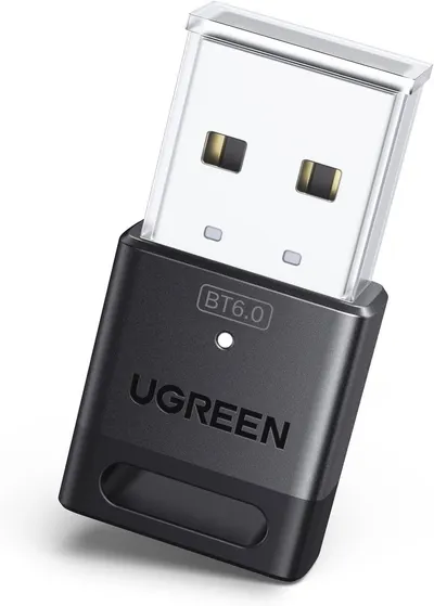 Displays the core product clearly on a white background to show shoppers exactly what they will receive - a compact USB Bluetooth adapter with visible branding and technical specifications.