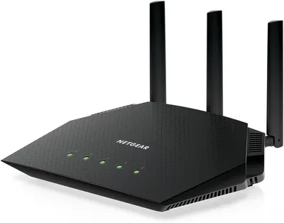 Displays the core product clearly on a clean white background to show the router's physical design, antenna configuration, and brand identity.